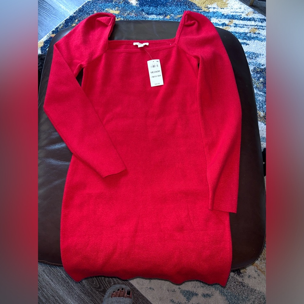 Women’s Square-Neck Bodycon Sweater Dress